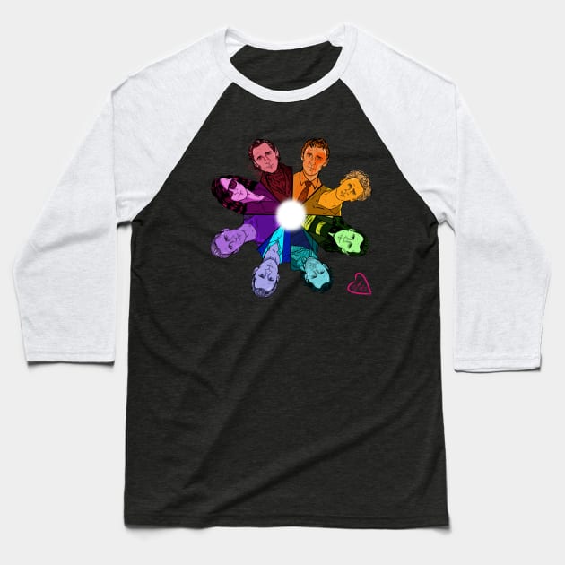 Tom Hiddleston Color Wheel Part 1 Baseball T-Shirt by MonicaLaraArt